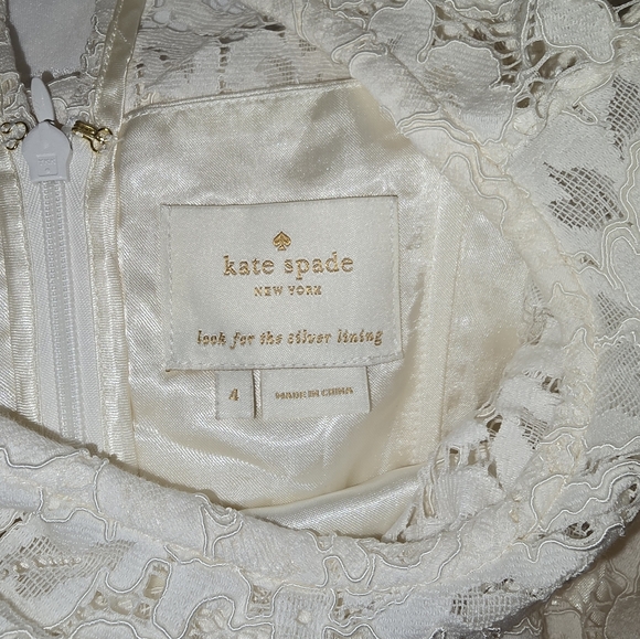 Kate Spade EUC White Floral Lace Sheath Dress Women's Size 4 - Picture 10 of 10